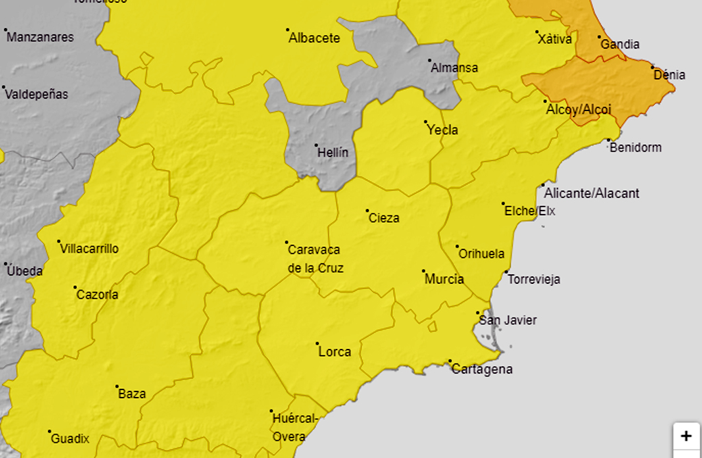 La Regin de Murcia, en alerta ante la llegada de fuertes lluvias